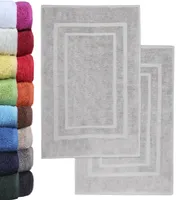 NatureMark 2er Pack Badvorleger Badematte |  | 100% Baumwolle | 50 x 80 cm | Duschvorleger Duschmatte Doppelpack | Farbe: Silber grau