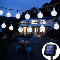 Solar Kristall Kugel Lichterkette Weiß Wasserdicht Außen Innen Deko für Garten Balkon Hochzeit Party Weihnachten, 5m 20LED