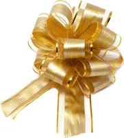 Oblique Unique Geschenkschleife Deko Schleife für Geschenke Tüten Zuckertüte Weihnachten Geschenkdeko - gold