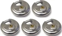 5 x Rundes Vorhängeschloss 70 mm - Gleichschliessend - mit 10 Schlüssel