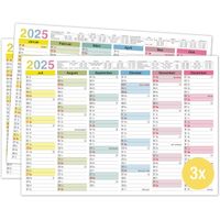 Tafelkalender 2025 A4 "bunt" - Kalender 2025 mit Ferien & Feiertagen | Jahreskalender, Wandkalender 2025 DIN A4 als Jahresplaner | Blattkalender 12 Monate