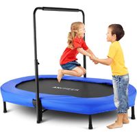 Ancheer mini Trampolin für 2 Kinder, Trampolin Indoor und Outdoor, Kindertrampolin klappbar mit Sicherheitspads und Griff, bis 100 kg, blau