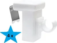 4x Fensterhaken Dekohaken Fensterclip für Fensterdekoration Weiß - Fensterdicke: 10-27mm