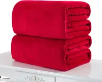 Ultra weich war warm gemütliches Wurfdecke Rug Plüsch Fleece Bettsofa Couch Pad Home-Rot