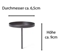 Novaliv 4x Kerzenpick Flach, 6,5 cm SCHWARZ