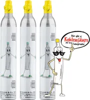 3 x Kohlesäure Zylinder 425g 60L CO2 kompatibel mit SodaStream* Wasserprudler