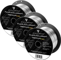 STAHLWERK Fülldraht 3er Set FLUX E71T-GS 0,9 mm 0,45 kg Drahtrolle D100 MIG MAG
