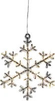 Star Trading LED Schneeflocke Icy von Star Trading, Fensterlicht Weihnachten warmweiß aus Kunststoff in Silber, Transparent, mit Kabel, Länge: 16 cm