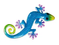 Wanddeko Gecko Deko Tier Figur Lurch Eidechse Metall Echse Drachen Skulptur