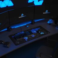 Titanwolf Gaming Mauspad, 900 x 400mm XXL Mousepad, verbessert Präzision & Geschwindigkeit, Welktarte blau