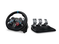 Logitech G29 Driving Force Gaming Rennlenkrad, Zweimotoriges Force Feedback, 900° Lenkbereich, Racing Leder-Lenkrad, Verstellbare Edelstahl Bodenpedale, für PS5, PS4, PC, Mac - Schwarz