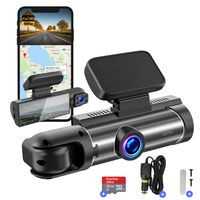 Fleau Tech Dashcam fürs Auto – Inkl. WLAN und App – Fahrtenschreiber mit Doppelobjektiv – Bewegungserkennung und Parkmodus – G-Sensor – Full HD – 170°