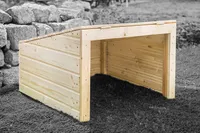 Wortek Mähroboter Garage Carport Rasenmäher Roboter Rasenroboter Unterstand Dach | Holz mit Klappdeckel | fertig montiert
