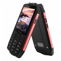 Mini Outdoor Handy ohne Vertrag HAMTOD H3, 2.8 Zoll Farbdisplay 2000mAh FM SOS 4G Dual SIM IP68, Baustellen Tasten, Taschenlampe, Tastenhandy, Rot