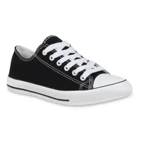 Mytrendshoe Damen Sneakers Kult Sportschuhe 70862 Stoffschuhe Schnürer, Farbe: Schwarz, Größe: 37