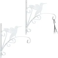 relaxdays Blumenampelhalterung 2er Set mit Vogel
