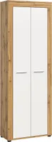 Jam Kleiderschrank 2 Türen weiß, Eiche Nachbildung.
