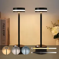 2ks Bezdrátová stmívatelná LED stolní lampa Nabíjecí stolní lampa pro ložnici s barem v restauraci Černá