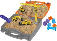 NEO TOOLS Kinetischer Toy Sand, Spielsand Sandspielzeug mit 0,75 kg Magic Toy Sand, mit Spielzeug: Baustelle, Baggerlader, Raupenbagger