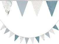 Wimpelkette Kinderzimmer - Wimpel Girlande Outdoor Geburtstag Wimpelkette Stoff Deko Wetterfest 350 cm 12 Dreiecke (15 cm x 22 cm) Wassertiere