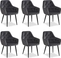 Homestyle4u Polsterstuhl 6er Set Samt Esszimmerstühle Armlehnenstühle