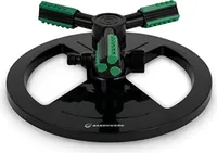 RASENWERK® - Kreisregner - Sprinkler Dreiarmig - 360 Grad Rasen Sprenger Rasensprenger - Zur Bewässerung im Garten - Für große und kleine Wiesen Flächen
