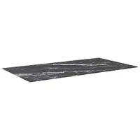 vidaXL Tischplatte Schwarz 120x65 cm 8 mm Hartglas in Marmoroptik