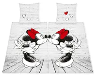 Disney Minnie & Minnie Mouse Partner Bettwäsche Pride, 4-teilig, 80x80 + 135x200cm, 100% Baumwolle/Doppelpack, gleichgeschlechtlich