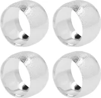 QUVIO Serviettenringe - 4 Stück - Silber - Tischzubehör - Tischdekoration - Serviettenhalter - 4 x 4 x 3 cm