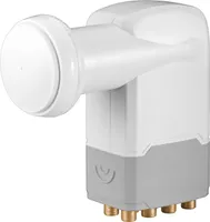Goobay 67273 Universal Octo LNB, biało-szary - cyfrowy konwerter satelitarny (DVB-S2) dla 8 abonentów (odbiór 4K/HDTV/3D)