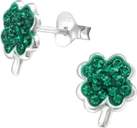 Ohrringe Ohrstecker 925 Sterling Silber vierblättriges Kleeblatt