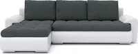 Ecksofa TOKIO VI 230x155 - LINKS - Farben zur Auswahl - mit Schlaffunktion - 2 Bettkästen - STOFF JASMINE 96 + SOFT 17 Dunkelgrau&Weiß