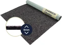 Primaflor Rasenteppich PARK - Anthrazit - 4,00m x 3,00m - Meterware - Wasserdurchlässiger Vliesrasen, Robuster Outdoor Bodenbelag für Balkon, Terrasse & Camping