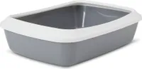 Schalentoilette Katzentoilette abnehmbarem Rand grau-weiss IRIZ