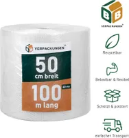 10 x Luftpolsterfolie (0,5 x 100 m) Knallfolie Noppenfolie Polsterfolie 2-lagig 60 my Umzug BB-Verpackungen