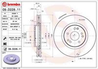 BREMBO Bremsscheibe 09.D228.11 passend für MERCEDES-BENZ Stufenheck (W124) 51mm