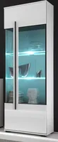 Vitrine "Design-D" in weiß Hochglanz Vitrinenschrank 60 x 200 cm