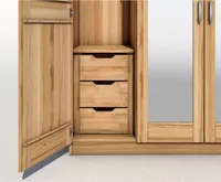 Moderner Kleiderschrank Toni 2 trg. Wildeiche Teilmassiv NEU