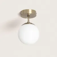 Deckenleuchte aus Metall und Glas Evie Weiß