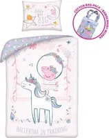 Poszewka na kołdrę dziecięcą Peppa Pig, balerina - 100 x 135 cm + 40 x 60 cm - bawełna
