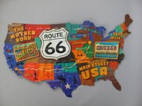 Blechschild Straßen Wandschild Rund 30x30 cm Reklameschild Route 66