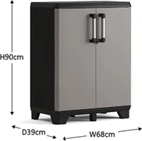 Szafka warsztatowa Linear Low KETER 68 x 90 x 39 cm, czarno-szara, 249837
