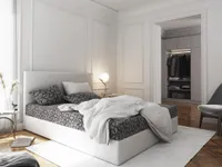 Boxspringová posteľ s úložným priestorom LUDMILA COMFORT - 180x200, šedá / biela