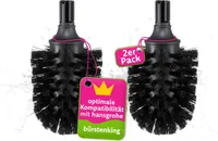 Bürstenking WC Ersatzbürstenkopf, 65 mm, Toilettenbürstenkopf Set passend für hansgrohe WC-Garnituren, Borsten Ersatzklobürstenkopf, 2 Stück, schwarz