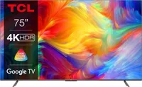 TCL 75P739 75 Zoll Fernseher, 4K HDR, Ultra HD, Smart TV Powered by Google TV, Rahmenloses Design (Dolby Vision & Atmos, Freihändige Sprachsteuerung