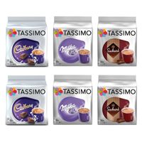 TASSIMO Kapseln Hot Choco Paket Cadbury Milka Suchard 64 Kakao Getränke heiße Schokolade