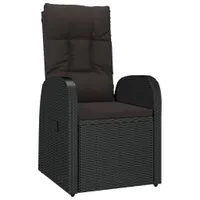 VidaXL 46065, Taras, Obite siedzisko, Technorattan, Stal, Czarny, 47 cm, 50 cm