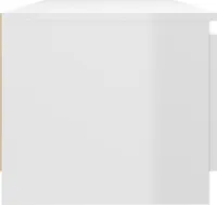 vidaXL TV-Schrank mit LED-Leuchten Hochglanz-Weiß 140x40x35,5 cm