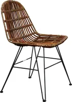 SIT Möbel Stuhl | Rattan ungeschält natur | Gestell Metall antikschwarz | B 50 x T 60 x H 84,5 cm | 05324-04 | Serie RATTAN