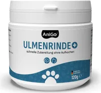 AniGo Ulmenrinde Plus - OHNE Aufkochen für Hunde & Katzen, Stark Schleimend, Naturrein in , Bessere Verdauung und Darmflora, Ulmenrinde zur Darmsanierung, Slippery Elm Bark 120g